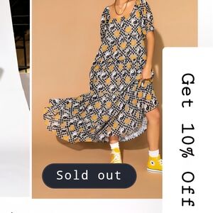 Dressed in LALA Blue and White Puff Sleeve Maxi Dress